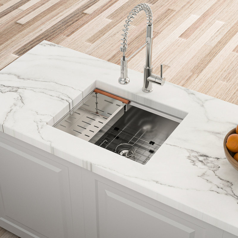 304 Stainless Steel Deep Sink - 23X19x10, Easy To Clean Inner Surface 16 Gauge Kitchen 23"X19"X10", R10 Rounded Corner Design