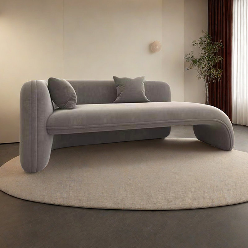 Chaise longue rembourrée Svetlin, Accoudoir à gauche (vu de face), Gris