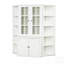 Grande armoire avec deux tablettes triangulaires, unité murale de style rétro de 69,25 po de largeur, idéale pour les couloirs et les salons