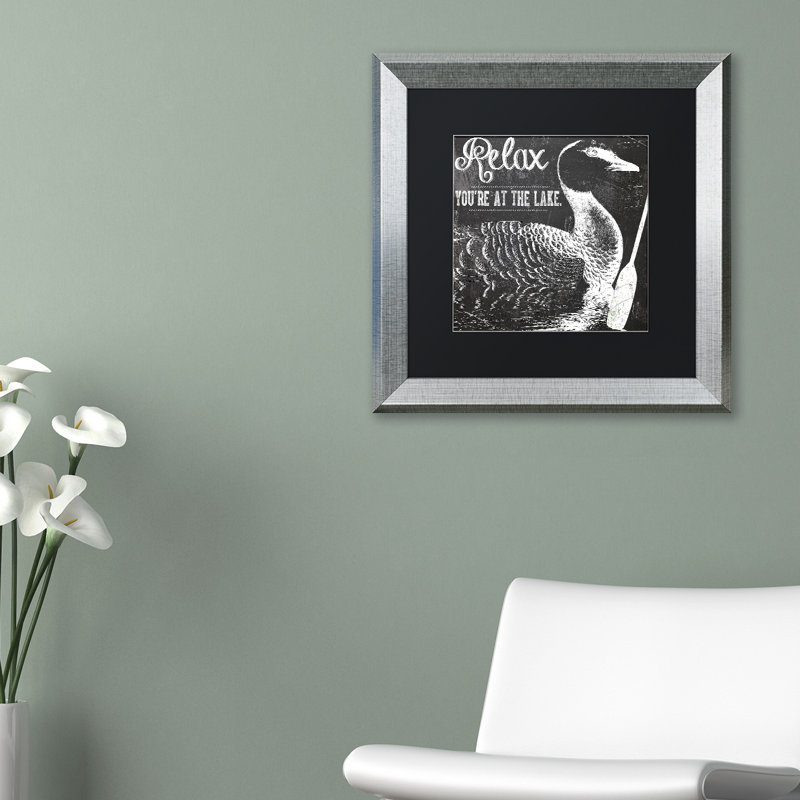 Jadaya «Lake House IV», affiche vintage encadrée, H 11 po x l 11 po, Noir, Toile avec cadre brun