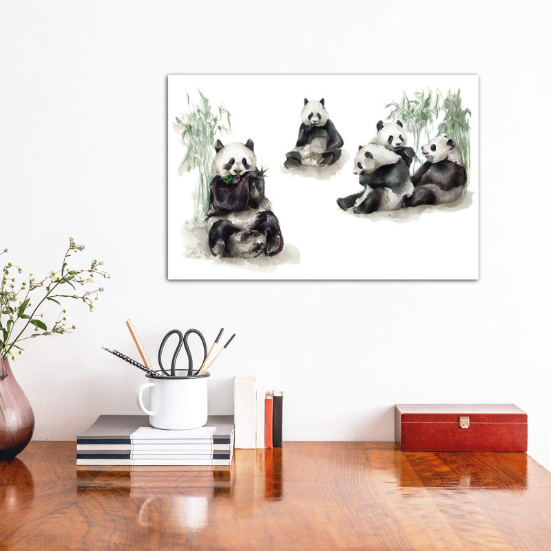 Pandas, Toile tendue, H 12 po x l 18 po x 1,5 po