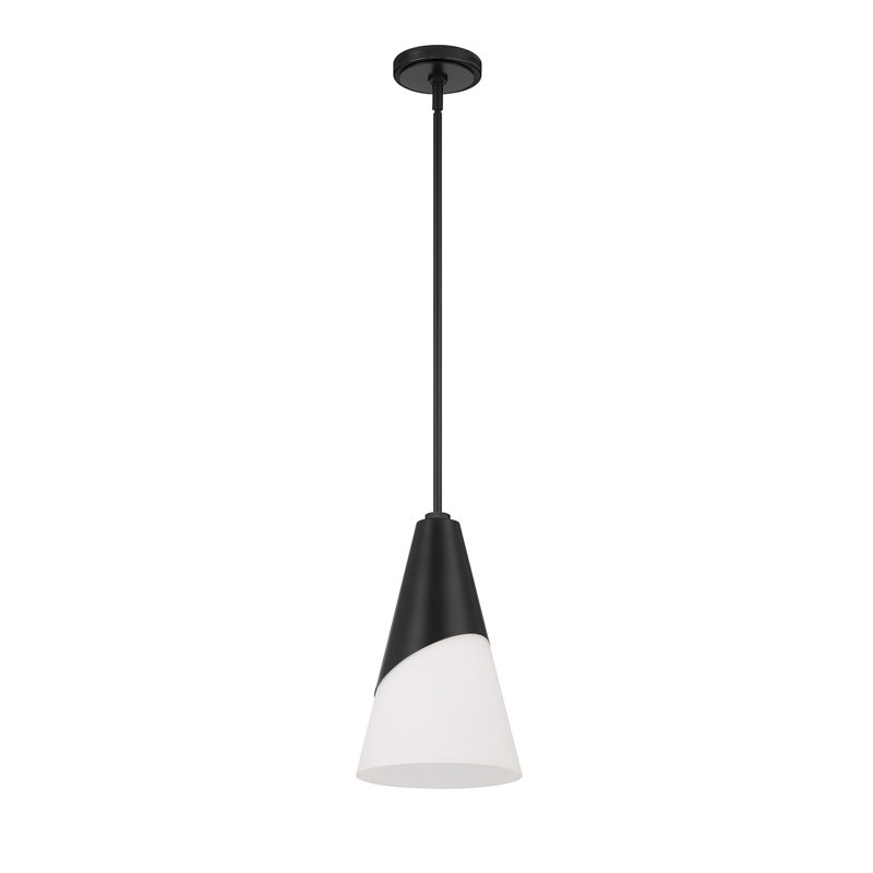 Luminaire suspendu 1 lumière Brian Patrick Flynn Tori, Noir mat