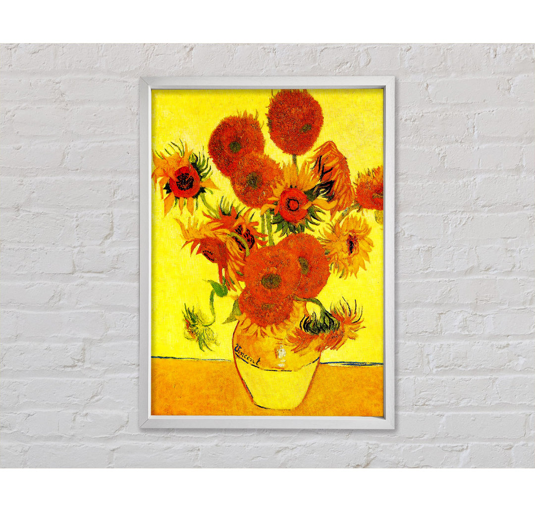 Sonnenblumen von Vincent Van Gogh - Einzelbildrahmen Kunstdrucke auf Leinwand