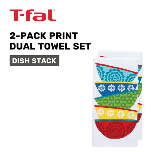 T-Fal Apple Stack Print Dual Kitchen Dishcloth (Set of 2)