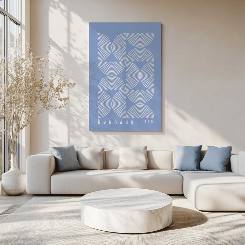 «Blue Bauhaus Composition», affiche sur toile tendue, H 12 po x l 8 po