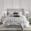 De literie pour chambre double capitonnée en polyester gris
