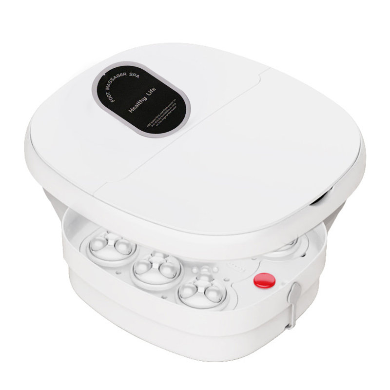 Collapsible Foot Spa with Heat Bubble Red Light Timer Function Temperature Control Compact Size Stress Relief Foot Bath Massager