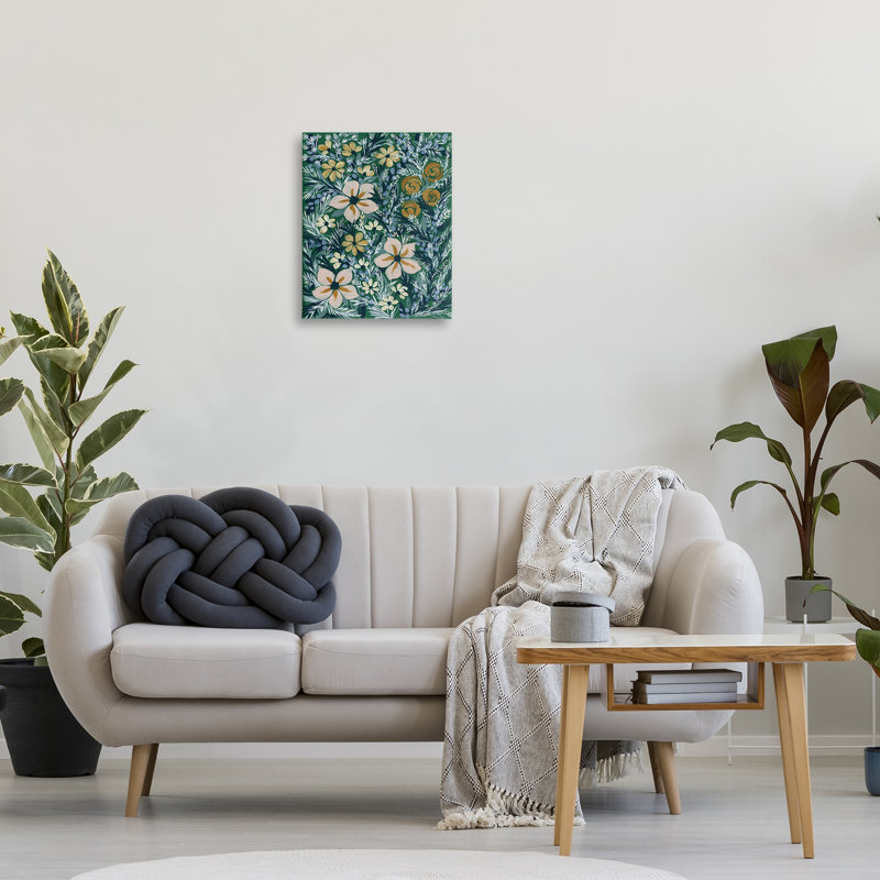 «Summer Boho Florals», art mural sur toile par Yvette St. Amant, H 20 po x l 16 po