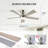 46 Inch 5 PCS Plywood Blades  Ceiling Fan With Light Kit 3 Color LED Light Source, DC 6 Speed ,Remote Control Ceiling Fan  for Patio Living Room, Bedroom, Office,Indoor.((SLIVER )-129417979-129417980