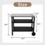 Chariot de barbecue extérieur à 3 niveaux avec plateau en acier inoxydable, table de préparation pour barbecue mobile sur roulettes, barre de service roulante pour patio et cour arrière, support de four à pizza noir, grand espace de rangement, mobile stable