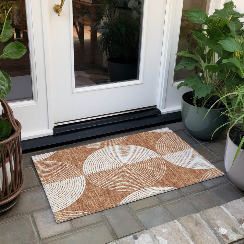 Tapis géométrique intérieur / extérieur lavable à la machine Houtz ACN2275, Rectangle 1 pi 8 po x 2 pi 6 po