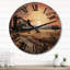 Barn Scenery At Dusk IV - Farmhouse Oversized Wood Wall Clock-373969112