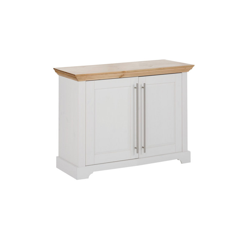 Galbin 94.2cm Solid Wood Sideboard, White/Honey