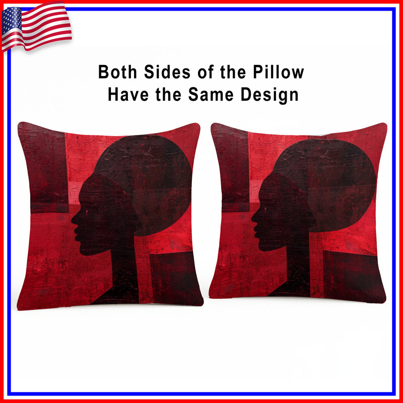 Coussins décoratifs Red Silhouette, 20 po x 20 po