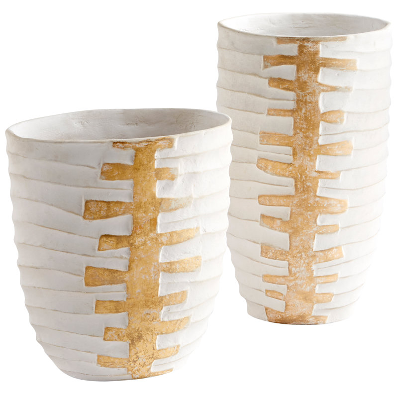 Luxe Vessel Terracotta Table Vase, 15.5" H x 14" W x 9.25" D