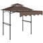 Pavillon de jardin en métal brun avec espace extérieur et tablettes de 8 x 7,6 pi, conception réglable, structure en métal