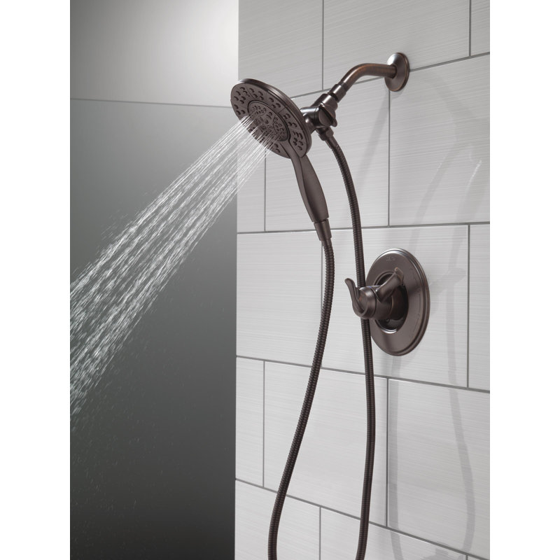 Linden 17 Series Dual-Function Shower Faucet, Shower Trim Kit with 4-Spray In2ition 2-in-1 Dual Hand Held Shower Head with Hose, Venetian Bronze (Valve Not Included)