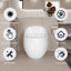 Toilette monobloc 1,28 GPF en forme d'œuf avec siège à fermeture rapide, blanc brillant