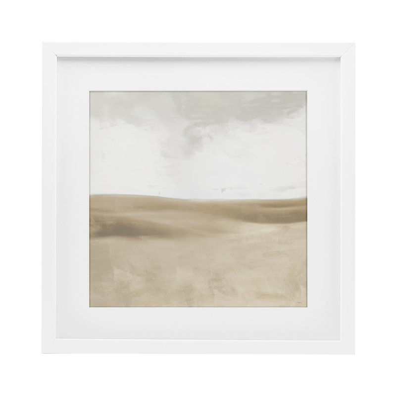 Impression encadrée sous verre Smooth Neutral Hills, conception par Dan Meneely, Cadre blanc côtier, H 16 po x l 16 po