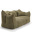 Olive chenille, offrant une chaise élégante et confortable, avec poignée pratique pour un déplacement facile