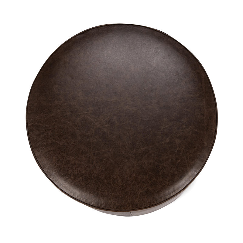 Clair Leather End Table, Dark Brown