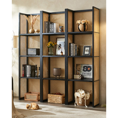 Boho Rattan Ash Wood Display Shelf