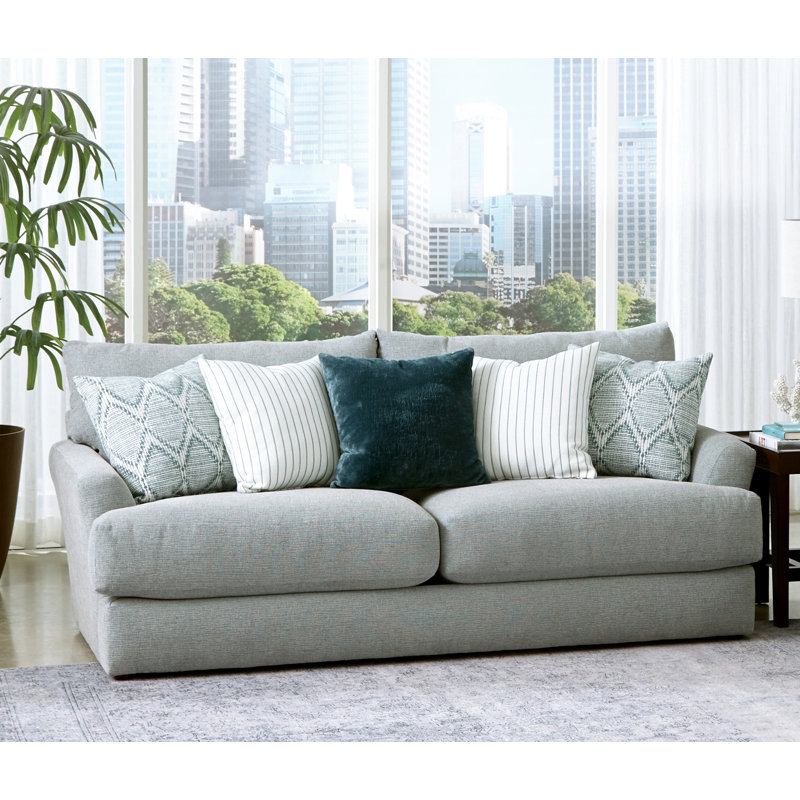 Huckabee 85" Upholstered Sofa, Blue 100% Polyester