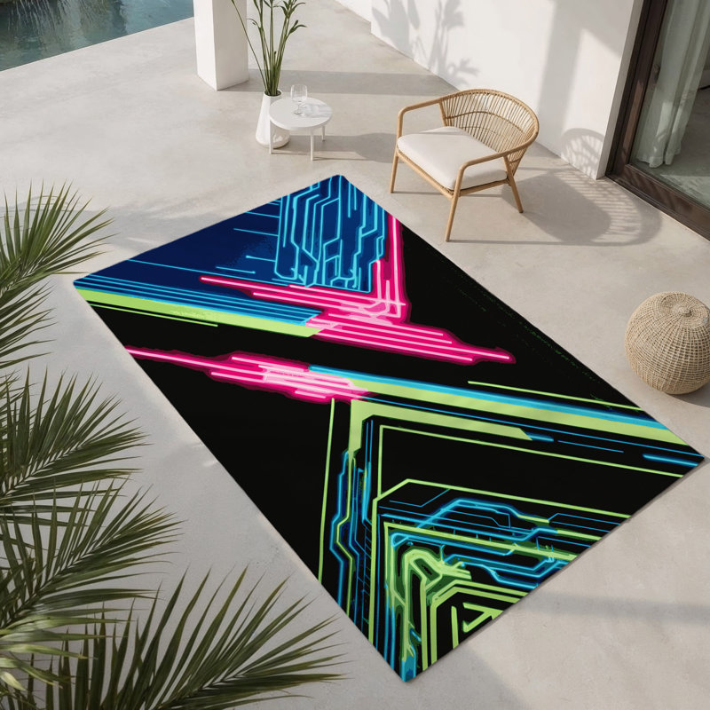 Tapis intérieur et extérieur fluorescent, Rectangulaire 2 pi x 3 pi