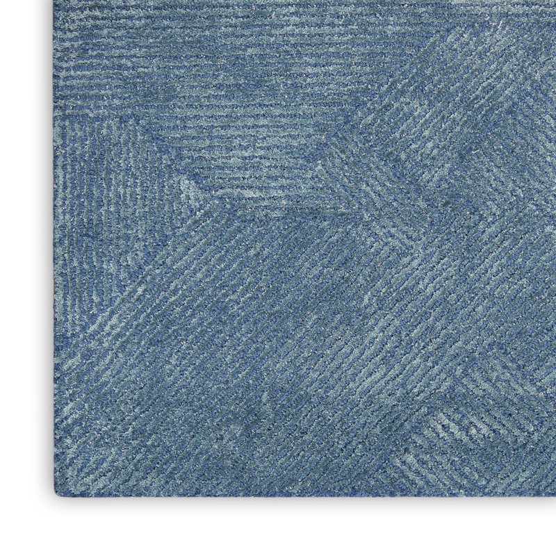 Chrisly Geometric Area Rug in Blue, Runner 2'3" x 8'
