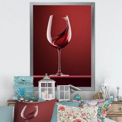 Verre à vin fantaisie encadré sur toile
