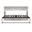 Lit escamotable horizontal simple, lit escamotable mural, armoire pliante, mobilier peu encombrant pour chambre d'amis polyvalente, bureau personnel, blanc rustique