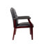 Leather Reception Guest Chairs  W/Padded Seat Arms Ergonomic Mid-Back Office Executive Side Chair
