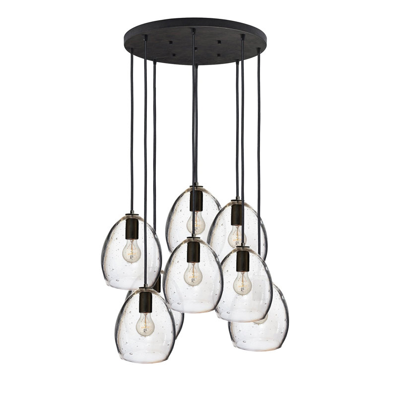Orb 8 - Light Chandelier, 24" H x 24" W x 24" D, Matte Black