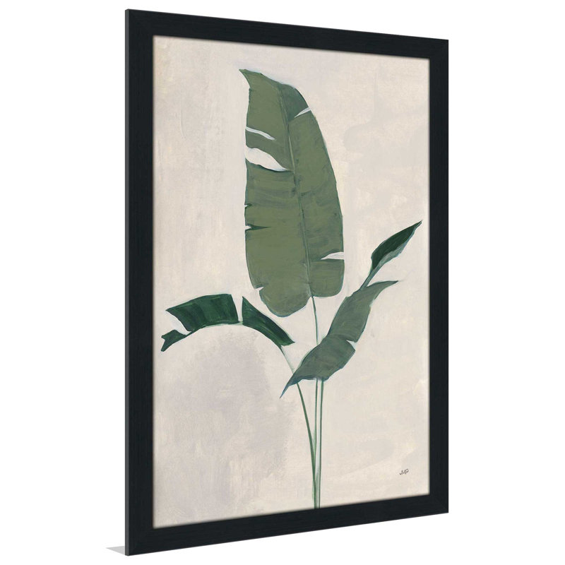 Palmier botanique II - Peinture, L 21,5 po x H 27,5 po, Cadre noir
