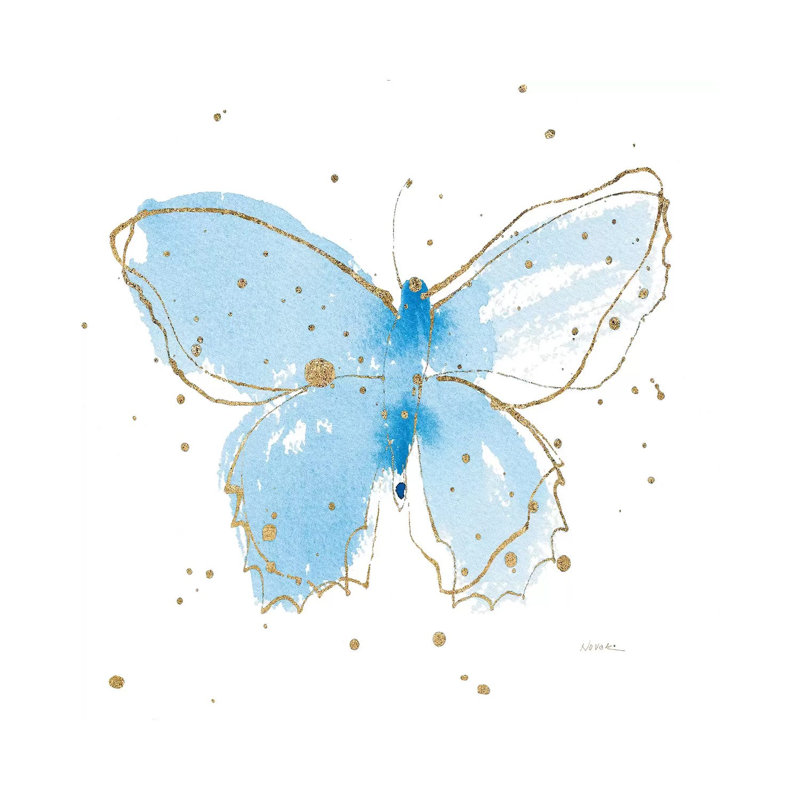 Gilded Butterflies III by Shirley Novak - Wrapped Canvas Gallery-Wrapped Canvas Giclée, 45.72 cm H x 45.72 cm W