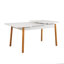 Ensemble de table et chaises de salle à manger extensible Modern (6 pièces) | 100% panneau de particules enduit de mélamine, table: 47,2 po x 29,5 po x 29,5 po, ouverture: 60,2 po x 29,5 po x 29,5 po | 4 chaises en mousse de lin: 18,5 po x 35,4 po, ban-738055438-738055923-738055437