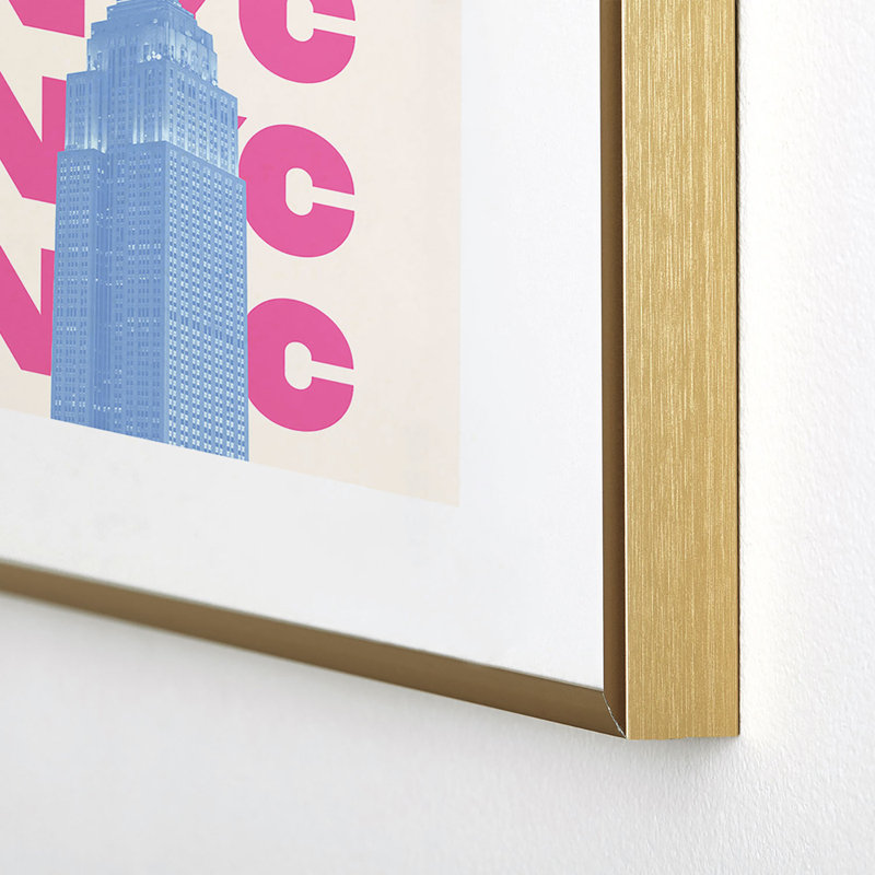 «April Lane Art NYC Empire State Building», reproduction d'art encadrée, H 10 po x l 8 po, Or