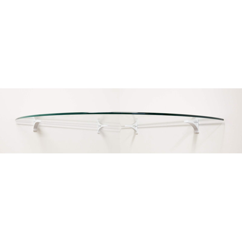 Glass Corner Shelf, White