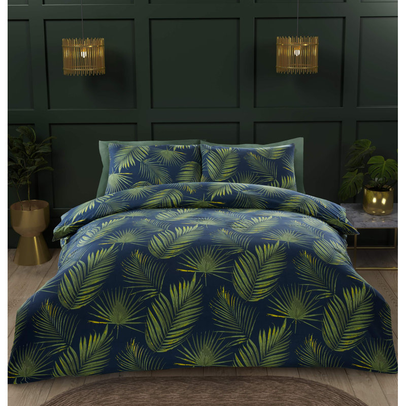Polyester Floral Duvet Cover with Pillowcases Included, Kingsize