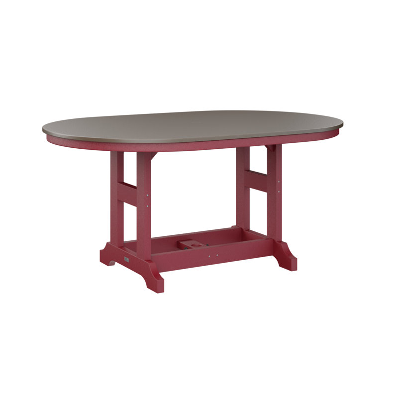 Table de salle à manger Berlin Classic, Bronze martelé, Rouge écarlate