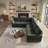 Oversized L-Shaped Convertible Sofa Bed with Removable Cushions