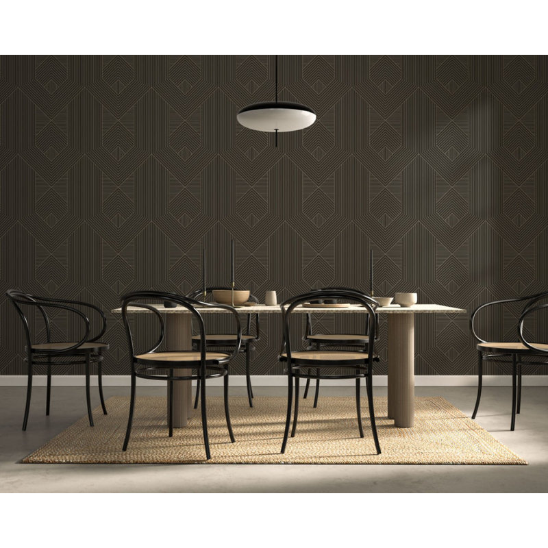 Zuri - Dark Cocoa Wallpaper by Sabrina Yvonne, Dark Cocoa, Faux Grasscloth, Non-pasted