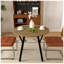 35.43" Round Dining Table, Rustic Brown MDF Kitchen Table for Small Spaces