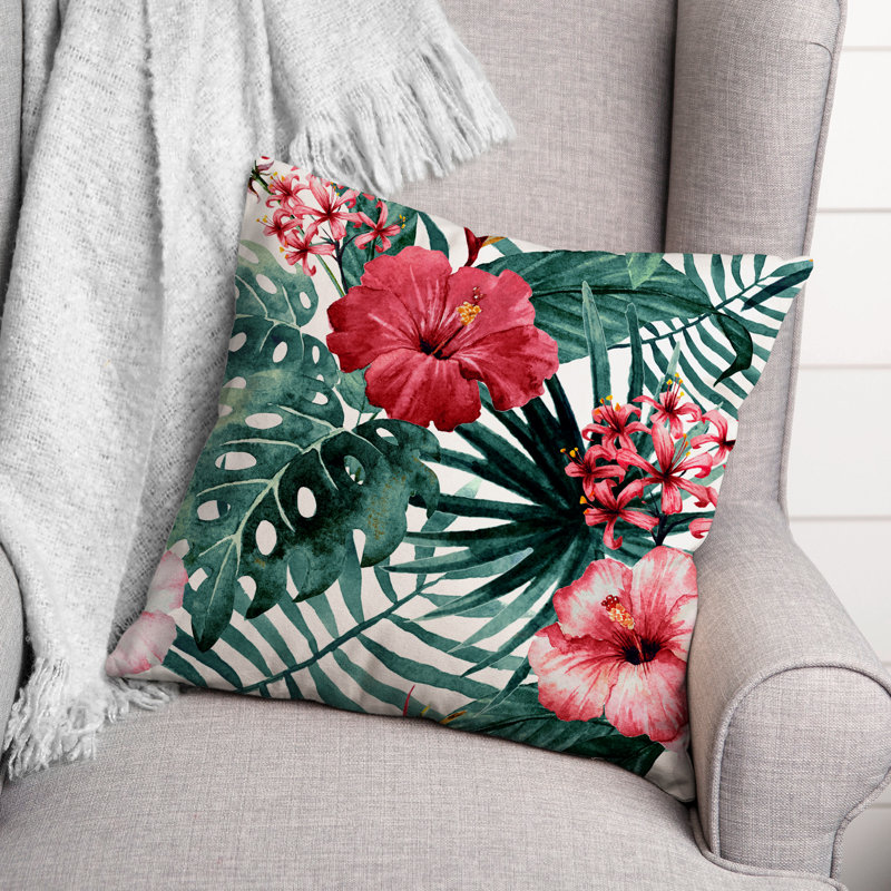 Floral Outdoor Throw Pillow