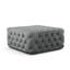 Silkgrass Velvet Tufted Square Footstool Ottoman-1257153916