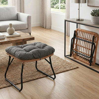 Repose-pieds d'extérieur avec coussin Kacyn
