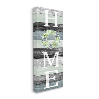 Succulent Wreath Welcome Home Sign by Kim Allen - Graphic Art Print -  Stupell Industries, ab-265_cn_17x40