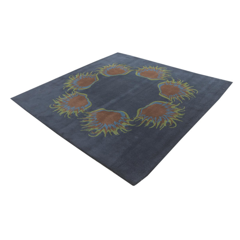 Tapis carré bleu marine Orlando