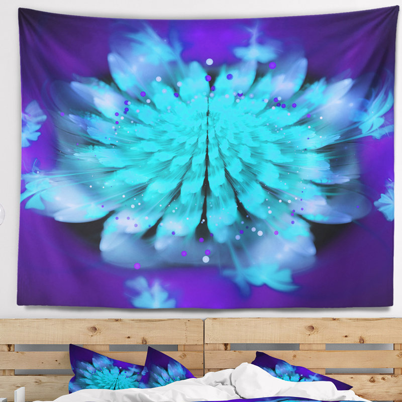 Tapisserie fleur à étalement de polyester avec accessoires suspendus inclus, H 68 po x l 80 po