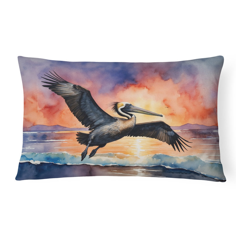 Coussin Pelican Fiery Sunset, Rectangle H 12 po x l 16 po